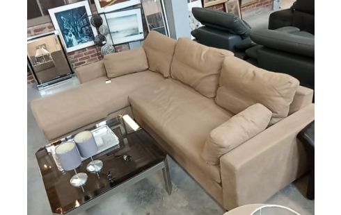 CANAPE D'ANGLE TISSU SABLE