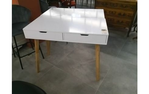 BUREAU BLANC & BOIS ST SCANDINAVE 2 TIROIRS