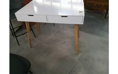 BUREAU BLANC & BOIS ST SCANDINAVE 2 TIROIRS