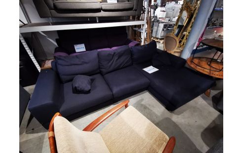 SALON D'ANGLE TISSU NOIR