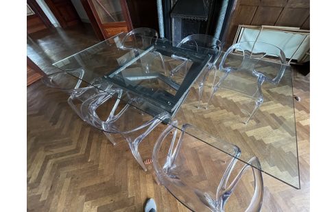 TABLE SALLE A MANGER ROCHE ET BOBOIS FLEUR DE FER COLLECTION