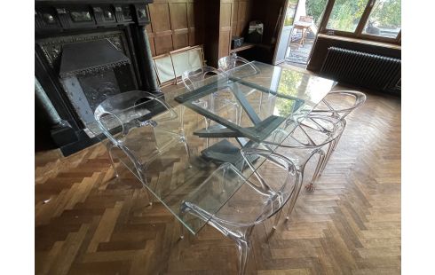 TABLE SALLE A MANGER ROCHE ET BOBOIS FLEUR DE FER COLLECTION