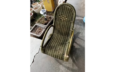 ROCKING CHAIR ENFANT ROTIN VERT