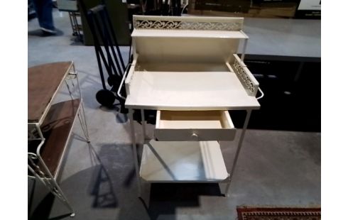 TABLE DE TOILETTE MÉTAL  BLANC CASSÉ
