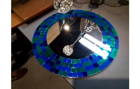 MIROIR ROND CONTOUR MOSAIQUES