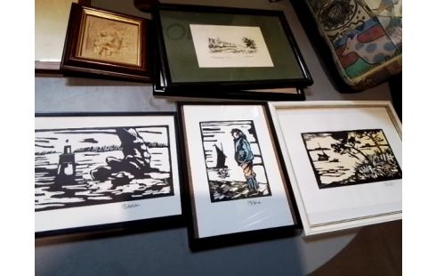 CADRE LINOGRAVURE SIGNÉ