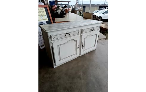 BUFFET BAS CÉRUSÉ BLANC CLÉS