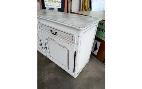 BUFFET BAS CÉRUSÉ BLANC CLÉS