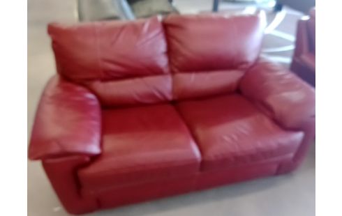 CANAPE CUIR ROUGE 2PLACES