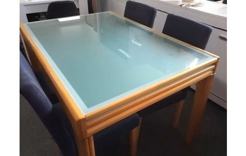 TABLE VERRE 87X120 AVEC ALLONGE INTERIEURES