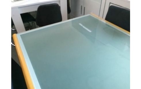 TABLE VERRE 87X120 AVEC ALLONGE INTERIEURES
