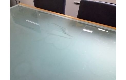 TABLE VERRE 87X120 AVEC ALLONGE INTERIEURES