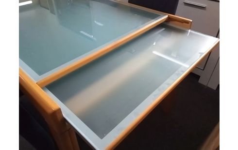 TABLE VERRE 87X120 AVEC ALLONGE INTERIEURES