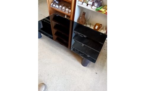 TABLE BASSE VERRE FUMÉ NOIR