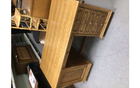 BUREAU 1 PORTE 6 TIROIRS CHENE MOYEN