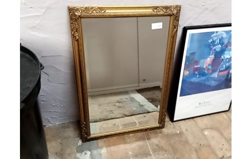 MIROIR BISEAUTE cadre rectangulaire dore