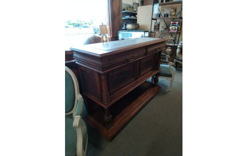 DESSERTE STYLE HENRI II MARBRE BLANC