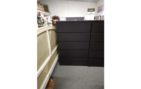 COMMODE NOIRE 6 TIROIRS PLATEAU VERRE IKEA