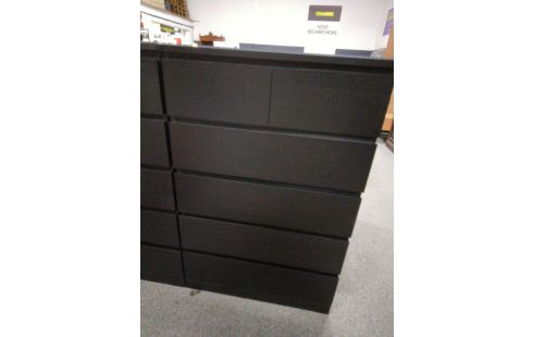 COMMODE NOIRE 6 TIROIRS PLATEAU VERRE IKEA