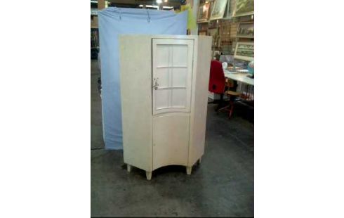 ECKSCHRANK HOLZ WEISS 5-EBENEN 2-TÜR.