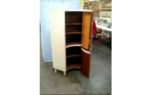 ECKSCHRANK HOLZ WEISS 5-EBENEN 2-TÜR.