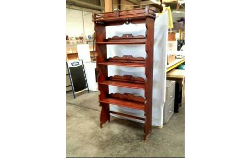 REGAL HOLZ DUNKEL VERZIERT 5-EBENEN