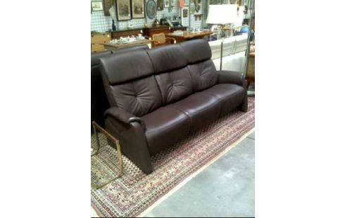 SOFA <HIMOLLA> LEDER DUNKELBRAUN 3-SITZER