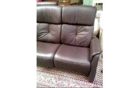 SOFA <HIMOLLA> LEDER DUNKELBRAUN 3-SITZER