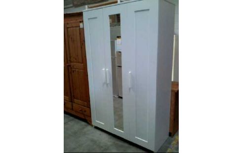 SCHRANK HOLZ WEISS 3-T STANGE 4-EB. + SPIEGEL