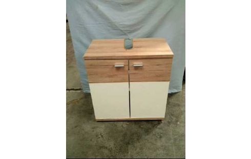 WASCHBECKENSCHRANK HOLZ WEISS 2-T. 3-EB.