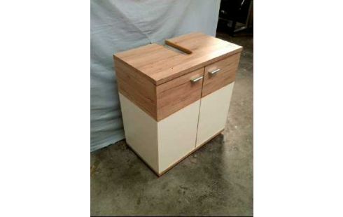 WASCHBECKENSCHRANK HOLZ WEISS 2-T. 3-EB.