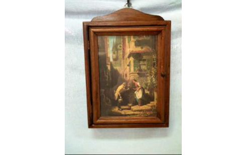 SCHLÜSSELKASTEN BILD HOLZ DUNKEL