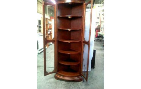 ECKVITRINE HOLZ DKL 2-TÜ GLAS 6-EB BEL.