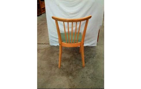 STUHL HOLZ VINTAGE POLSTER GRÜN