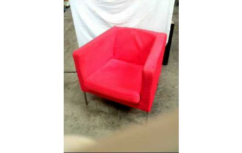 SESSEL <KLAPPSTA> STOFF ROT METALLFÜßE