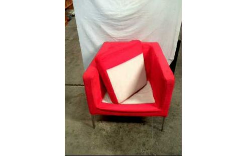 SESSEL <KLAPPSTA> STOFF ROT METALLFÜßE