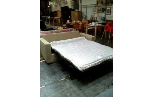 SCHLAFSOFA 2-SITZER WILDLEDEROPTIK BEIGE