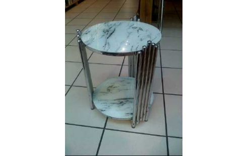 BEISTELLTISCH SILBERF. MARMOROPTIK 2 EBENEN