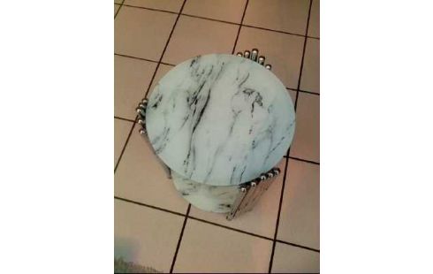 BEISTELLTISCH SILBERF. MARMOROPTIK 2 EBENEN