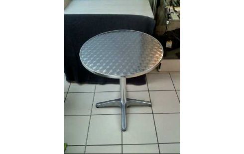 BISTROTISCH METALL RUND SILBERFARBEN