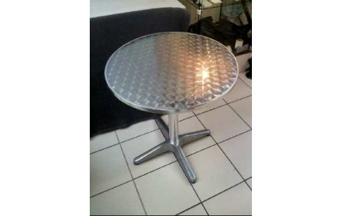 BISTROTISCH METALL RUND SILBERFARBEN