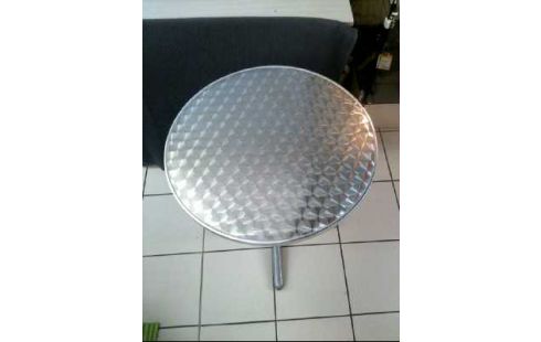 BISTROTISCH METALL RUND SILBERFARBEN