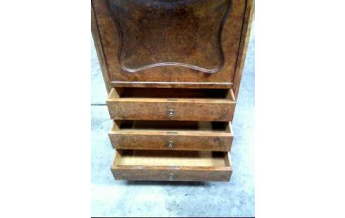 SEKRETÄR WURZELHOLZ NUSSB. AUFKL.BAR 4-SCH