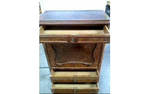 SEKRETÄR WURZELHOLZ NUSSB. AUFKL.BAR 4-SCH