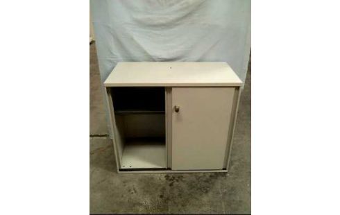 AKTENSCHRANK METALL GRAU 2-TÜREN 2-EBENEN