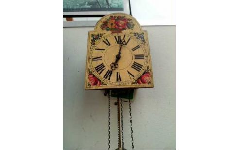 PENDELUHR HOLZ FLORAL BEMALT