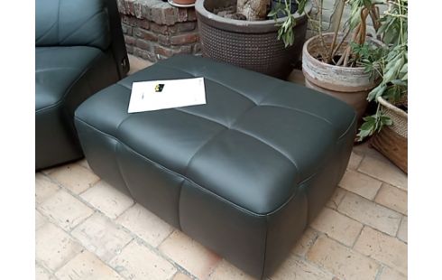 SALON D'ANGLE CUIR GRIS 2R ELECT+POUF MODULABLE 41300EUR NEUF MEUBLES MAILLEUX