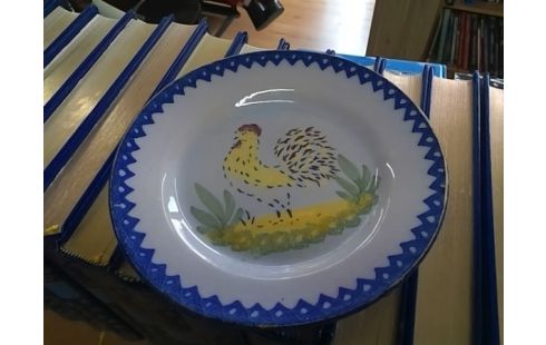 ASSIETTE FAIENCE CHAROLLES MOTIF COQ