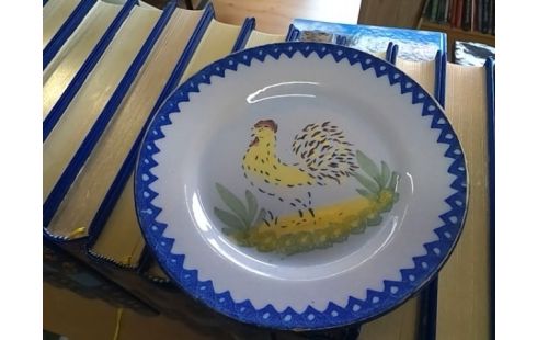 ASSIETTE FAIENCE CHAROLLES MOTIF COQ