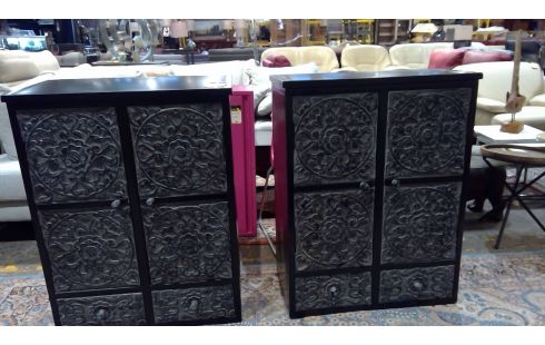 BUFFET BAS MAISON DU MONDE METAL NOIR 2 PORTES